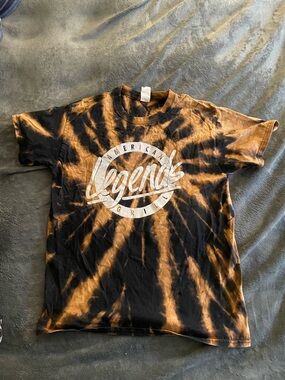Gildan Homemade Bleach  Tie-Dye Crew Neck Tee - Black & Rust
